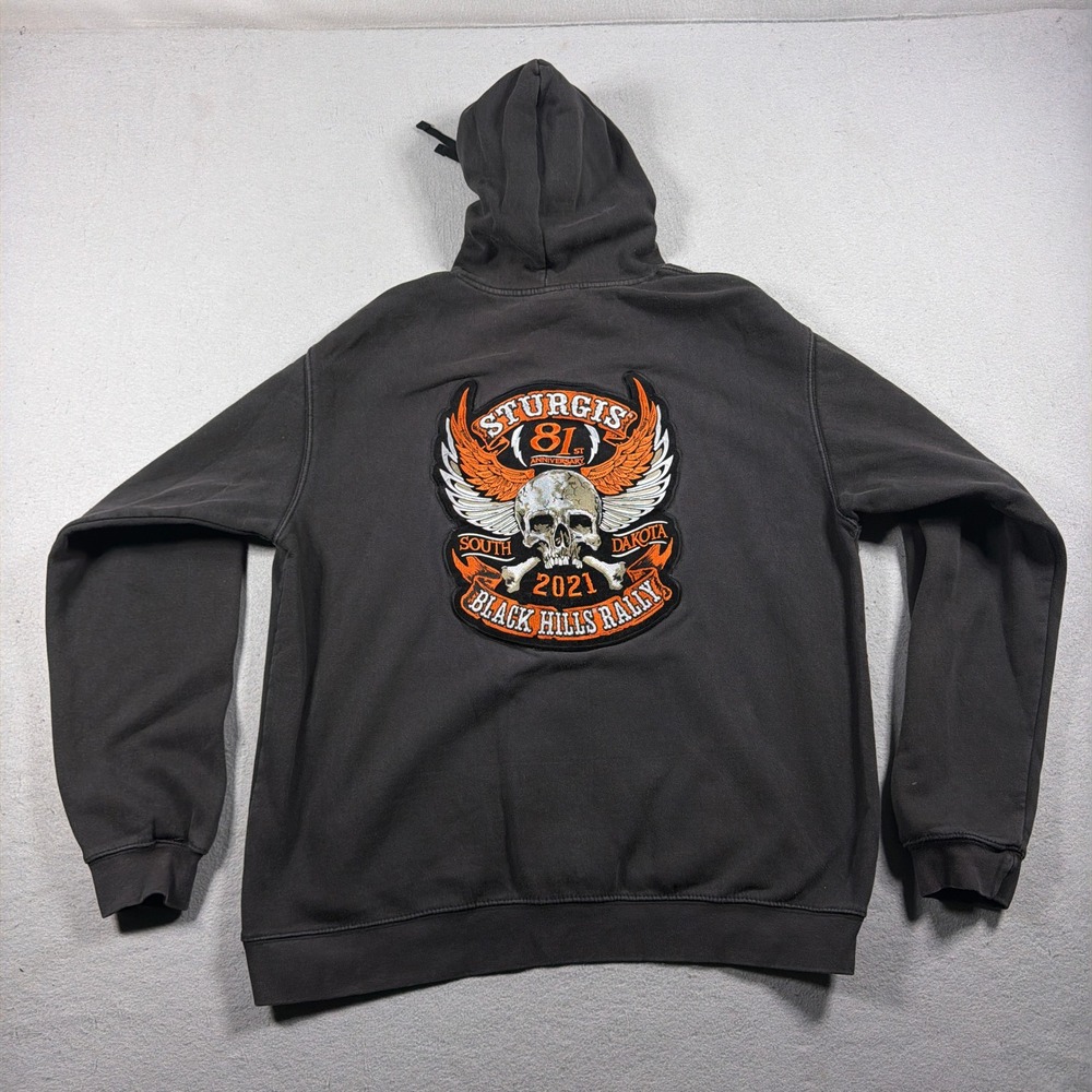 Sturgis Rally 2021 Hoodie Men Large Rally‎ Black Hills 81st Anniversary Heavy